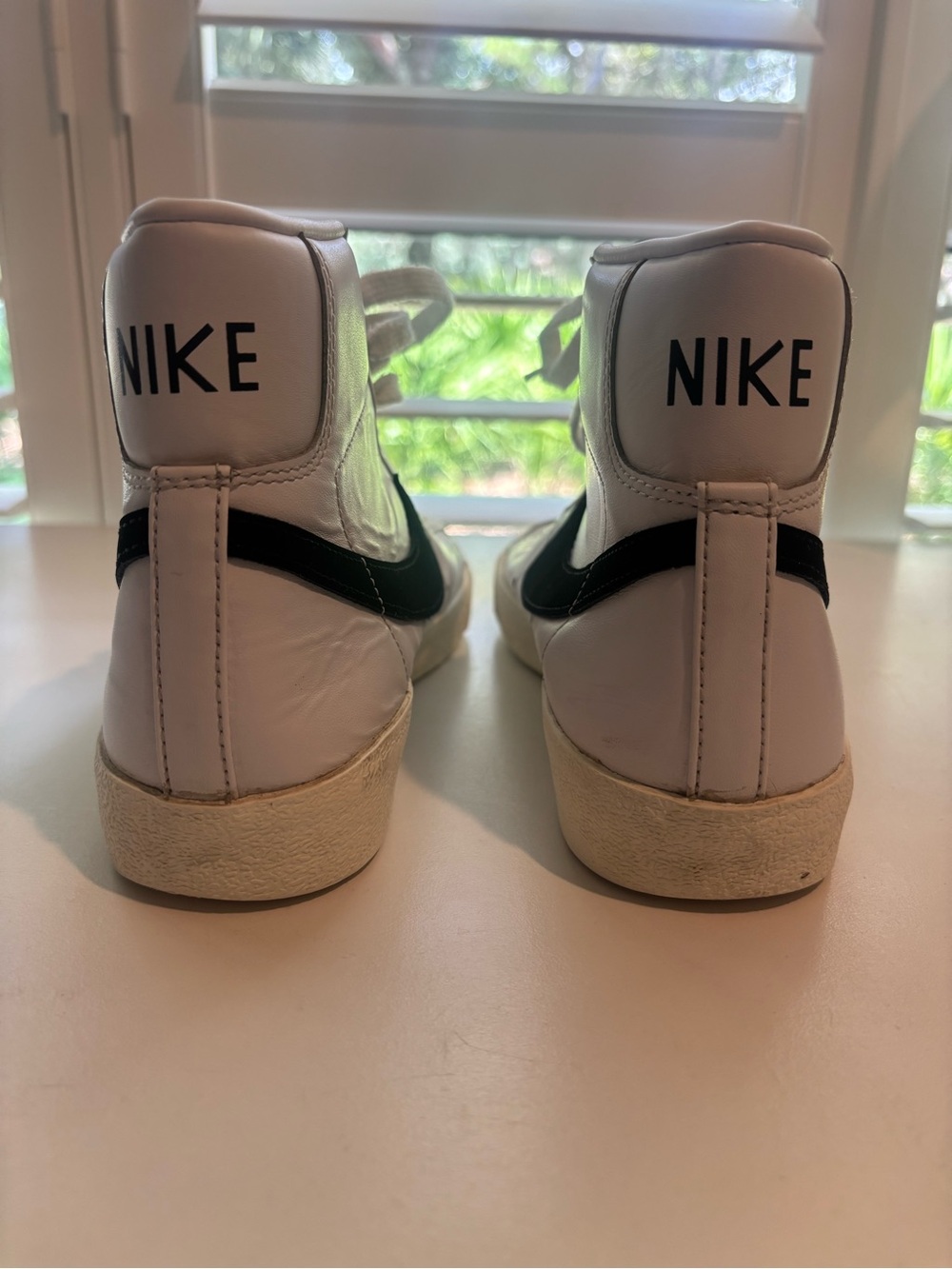 Nike Kids White and Black High-Top Sneakers